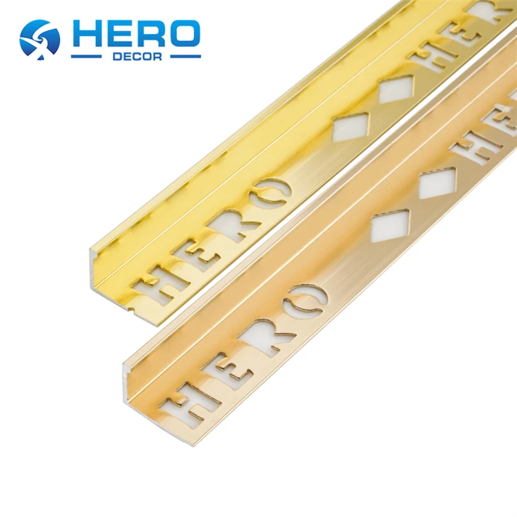 L Shaped Brushed Gold Tile Trim manufacturers